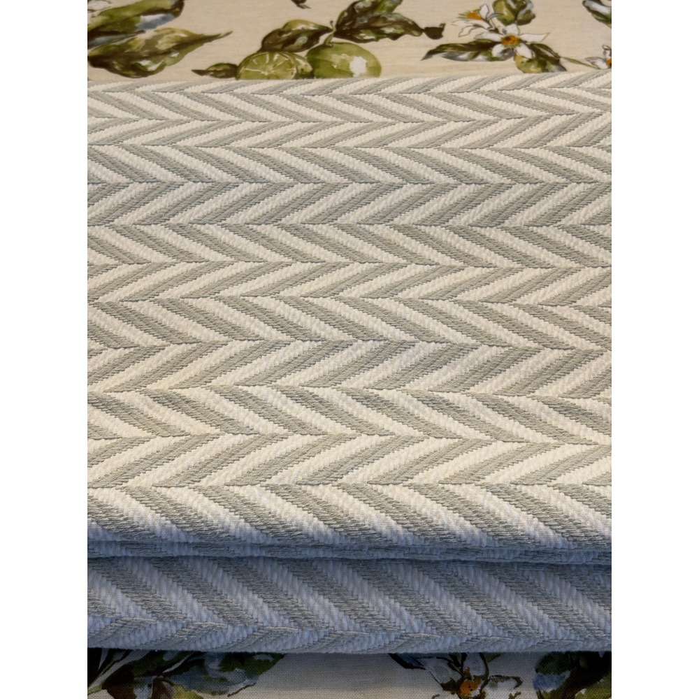 Garnet Hill Blanket Twin Gray Herringbone Cotton Matelasse Bedding Bedspread